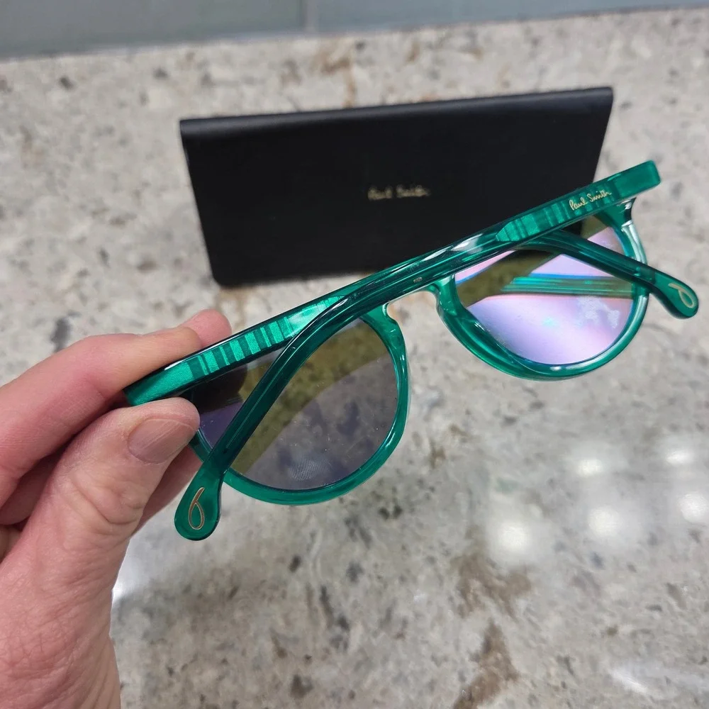 Paul Smith Brixham V1 Emerald Green‎ Sunglasses Blue Mirror Lens PSSN022V1 Italy